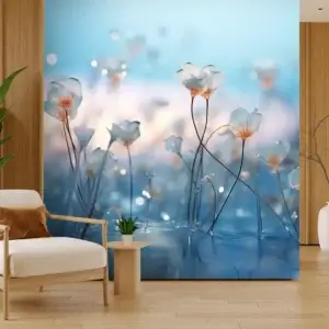 Toile tendue murale Nature éthérée, posée dans un intérieur