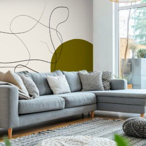 Toile tendue murale Ligne nuancée, posée dans un intérieur