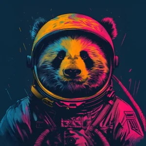 Toile tendue murale Panda Cosmonaute, deuxième visuel