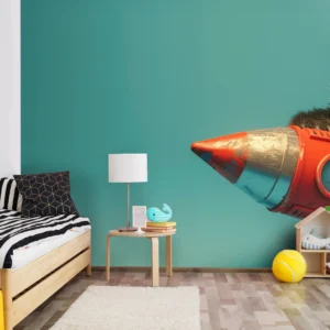 Toile tendue murale Panda Rocket, posée dans un intérieur