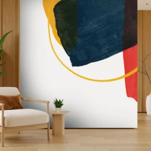 Toile tendue murale Trio de peinture, posée dans un intérieur