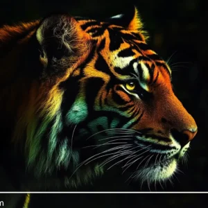 Toile tendue murale Tigre dans l'ombre, deuxième visuel