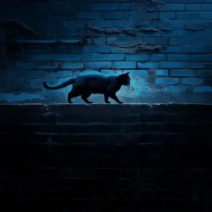 Toile tendue murale Chat sur le mur, deuxième visuel