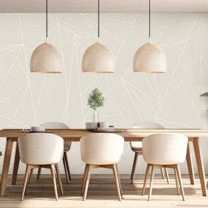 Toile tendue murale Triangles géométriques, posée dans un intérieur